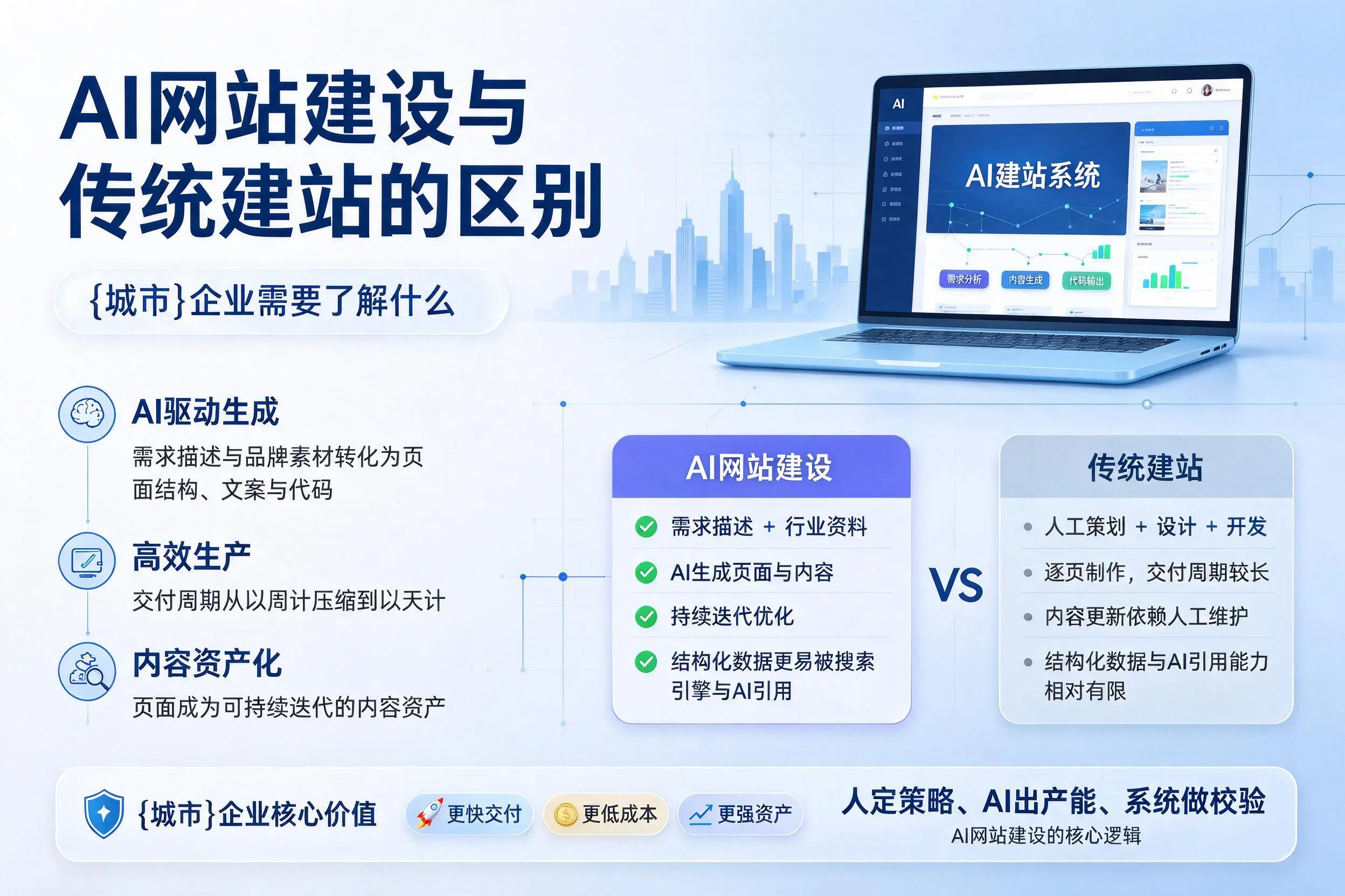 AI网站建设与传统建站的区别，眉山企业需要了解什么