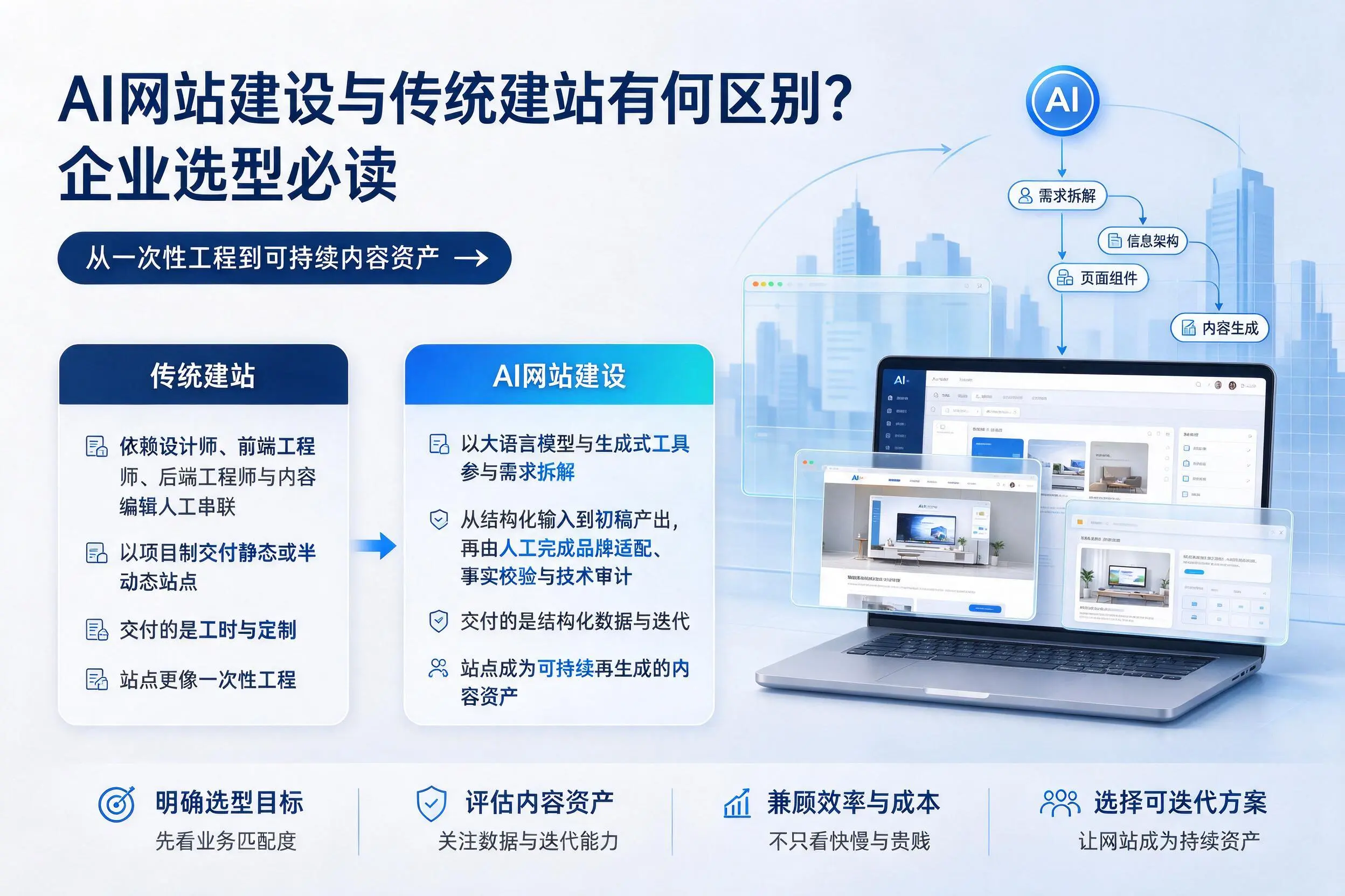 AI网站建设与传统建站有何区别？眉山企业选型必读