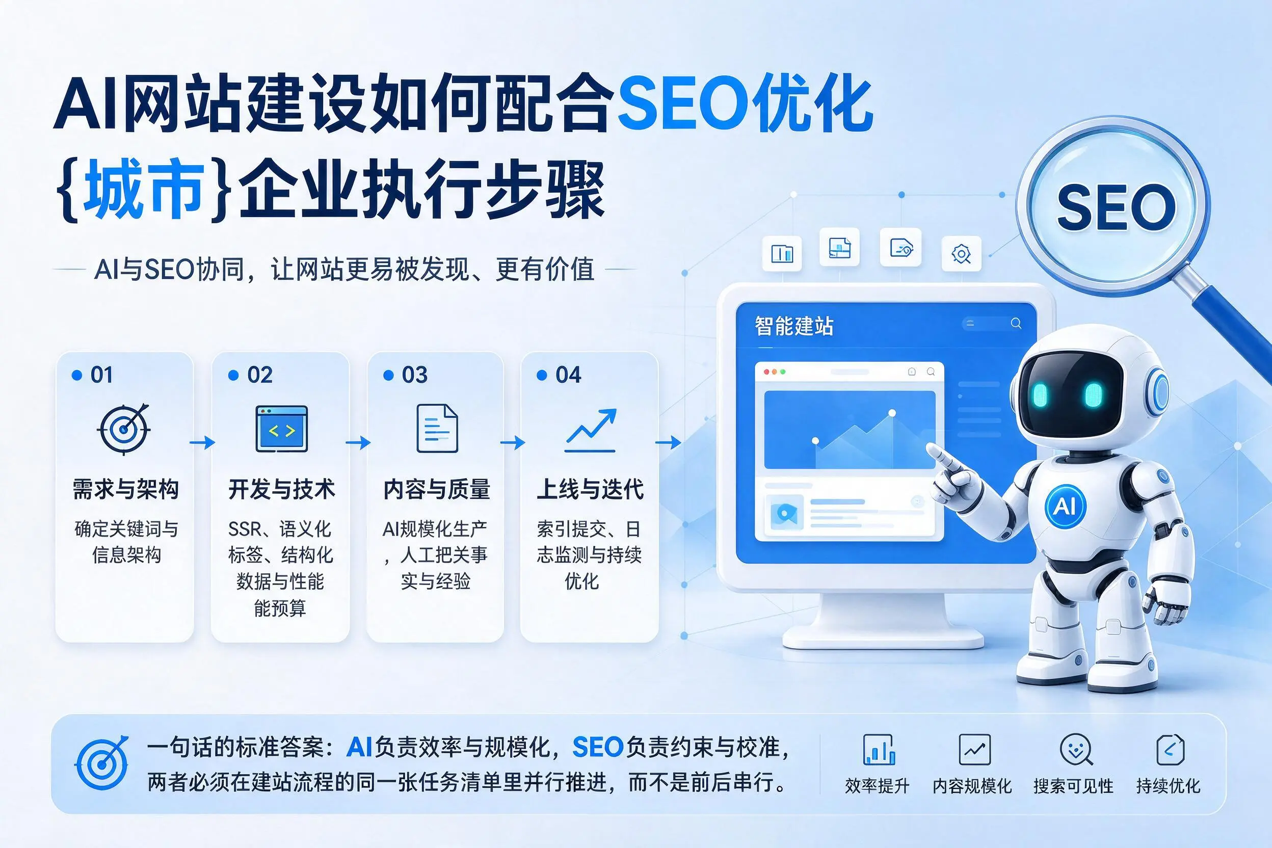 AI网站建设如何配合SEO优化，眉山企业执行步骤