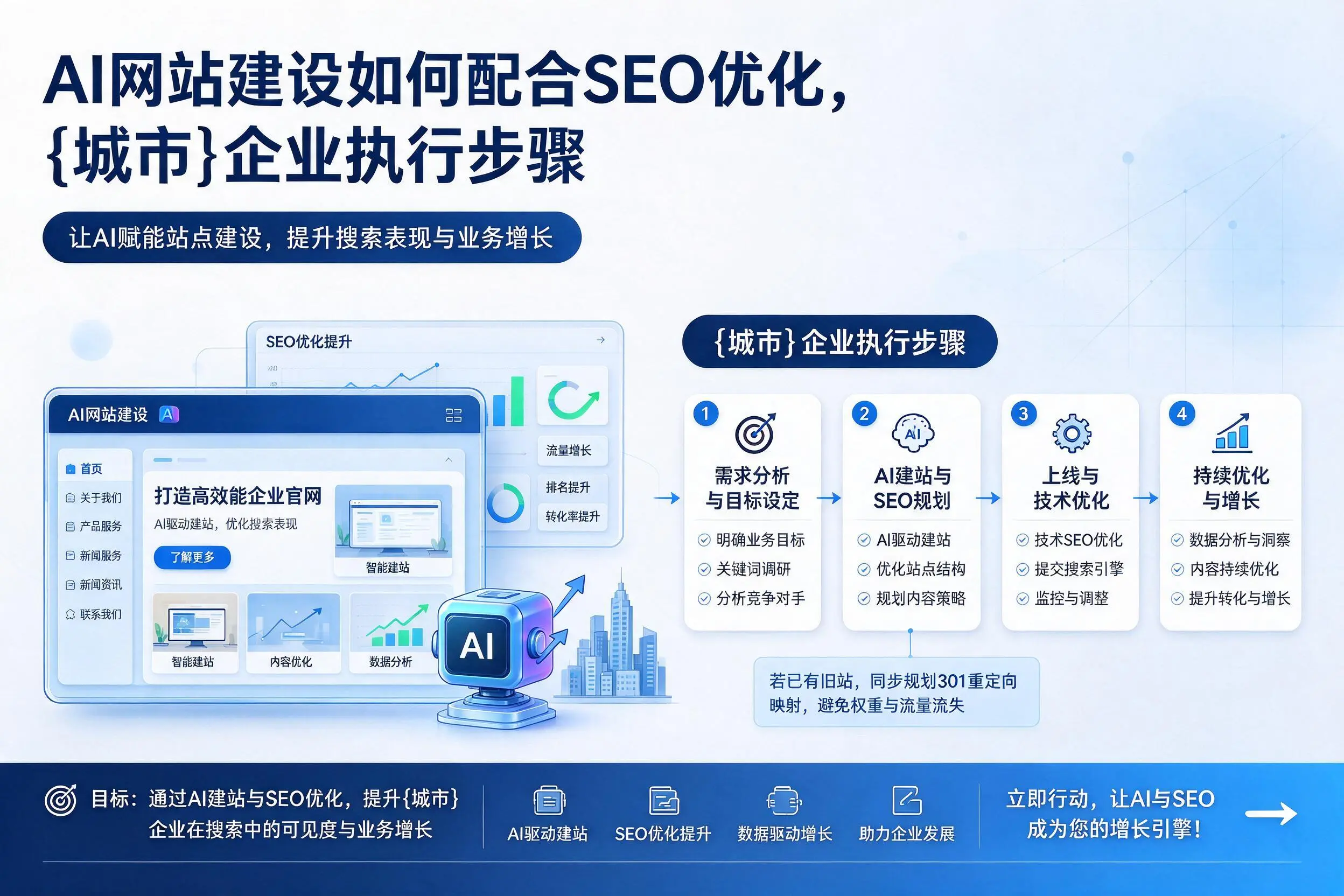 AI网站建设如何配合SEO优化，眉山企业执行步骤