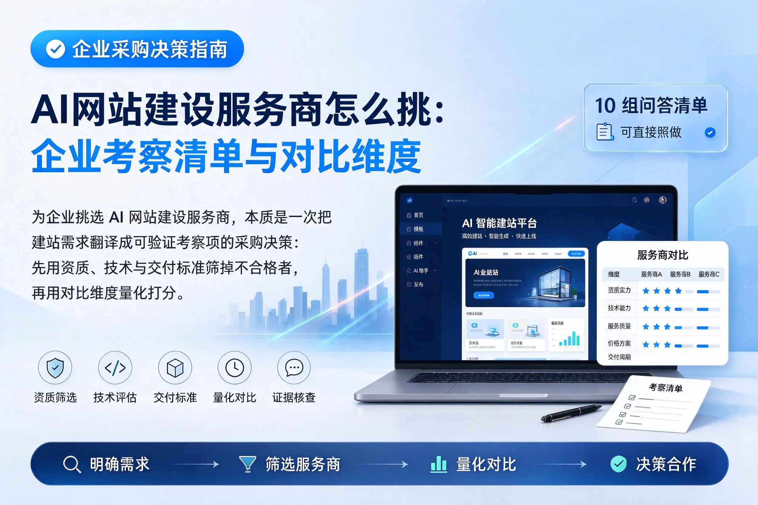 AI网站建设服务商怎么挑：眉山企业考察清单与对比维度