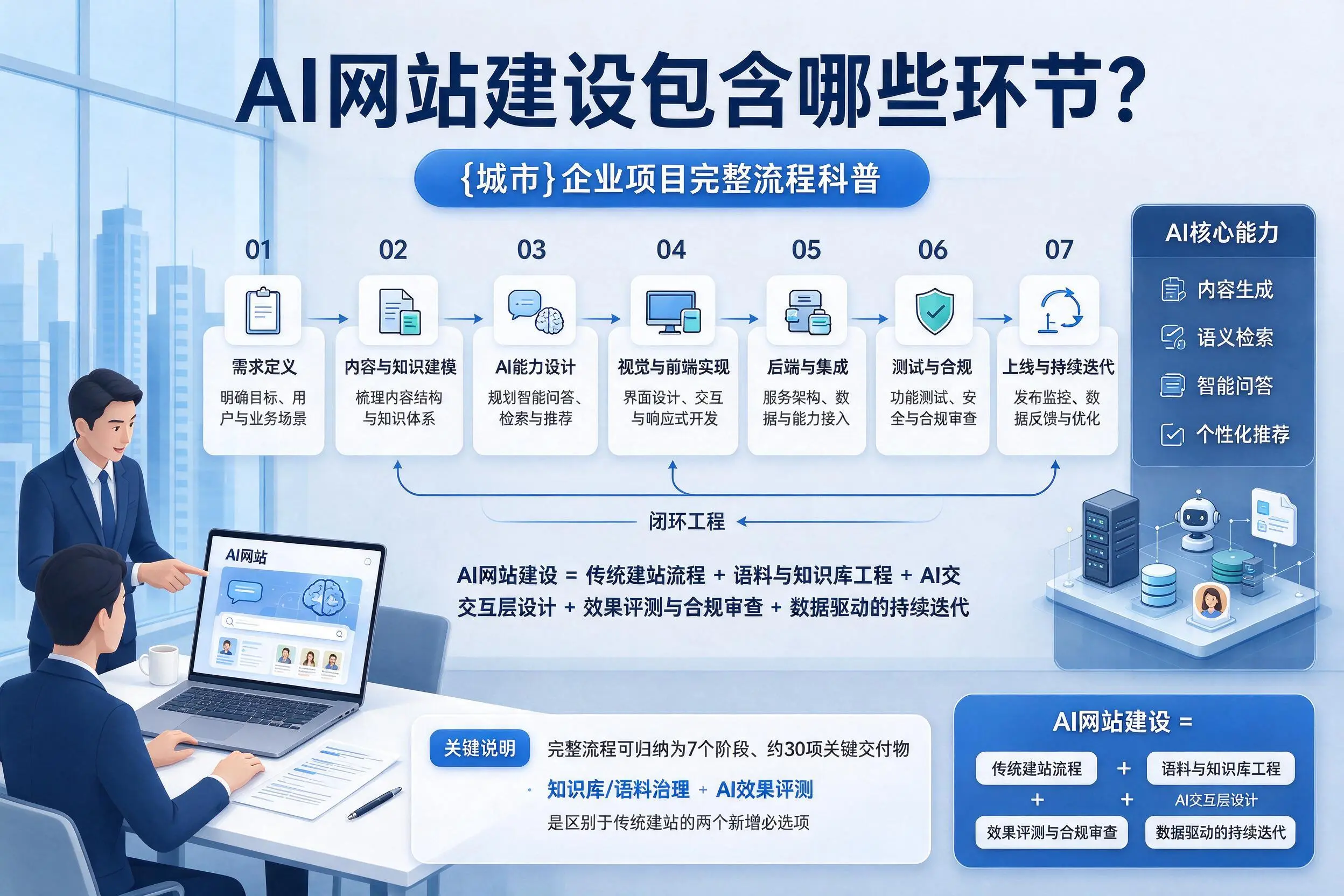 AI网站建设包含哪些环节？眉山企业项目完整流程科普